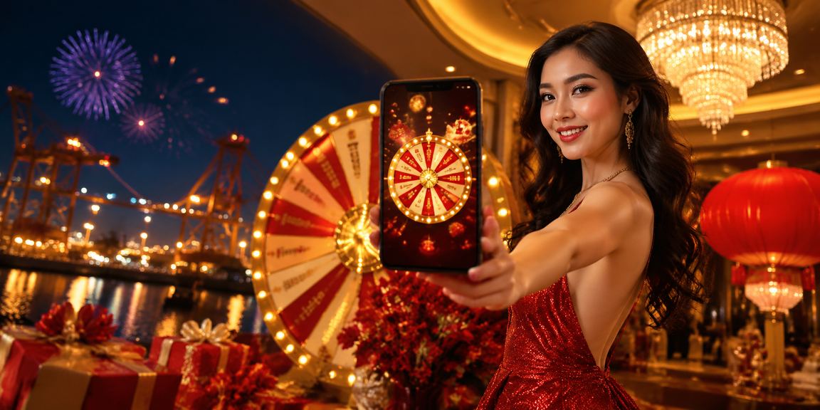 Lễ hội lucky draw tại Vũng Tàu với không khí náo nhiệt và người chơi đang theo dõi kết quả